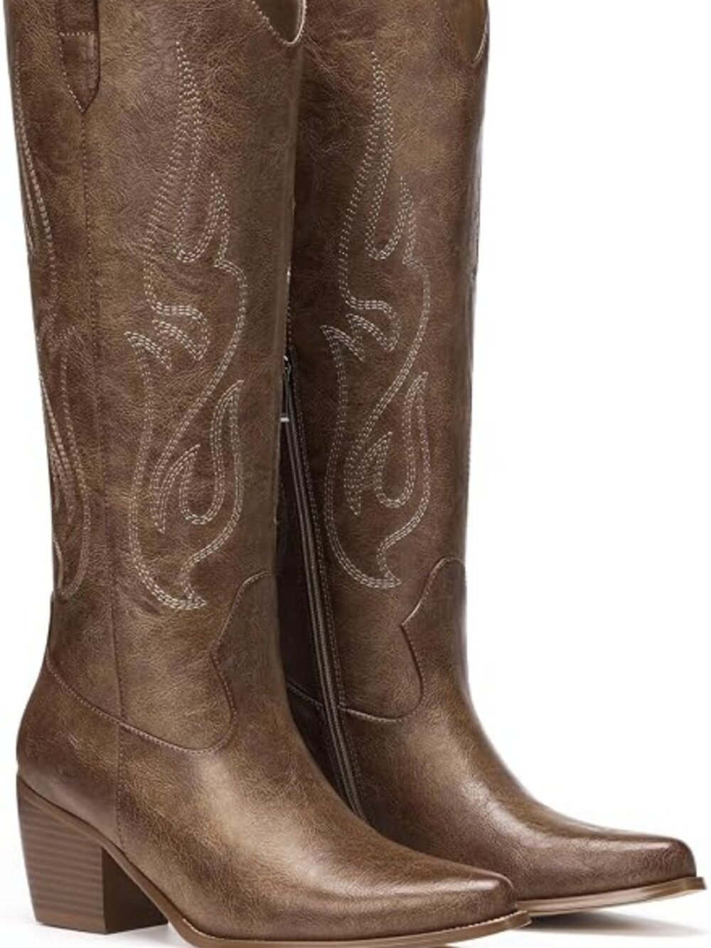 Cowboy Boots for Women - Knee High Wide Calf Cowgirl Boots
